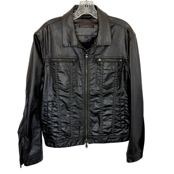 John Varvatos Black zip-front denim jacket - Size S - Picture 2 of 7